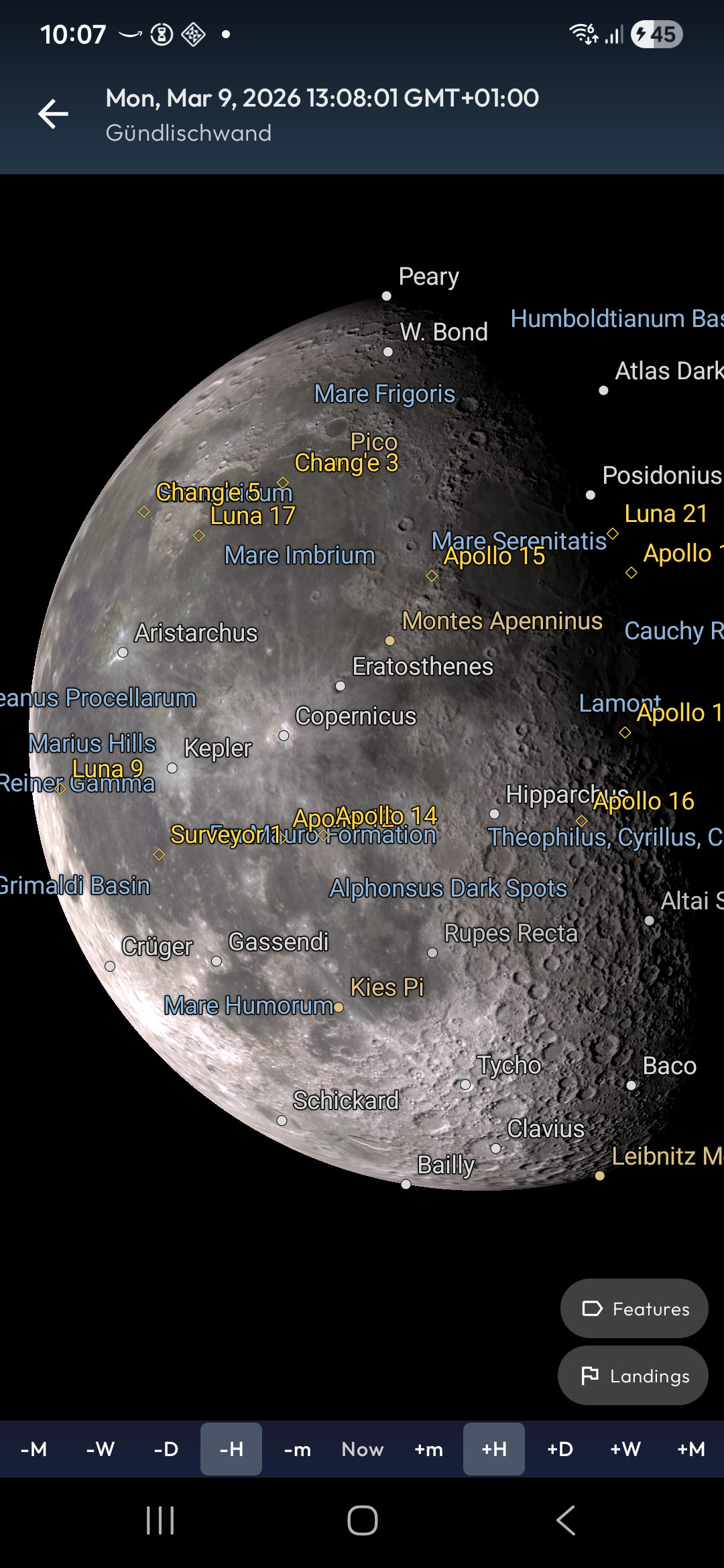 Moon with Selenographic Features