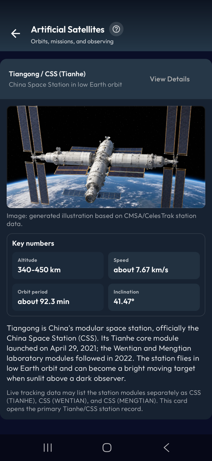 Tiangong satellite overview