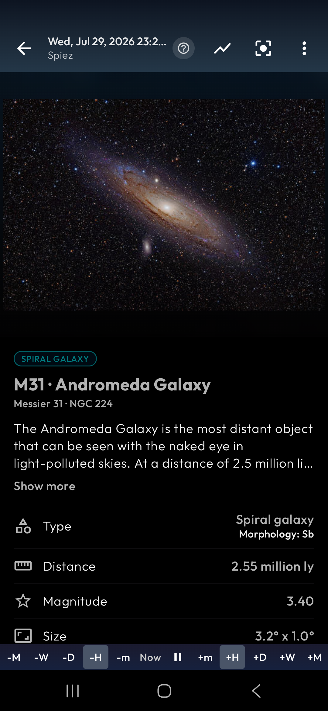 Redesigned M31 Andromeda Galaxy object details